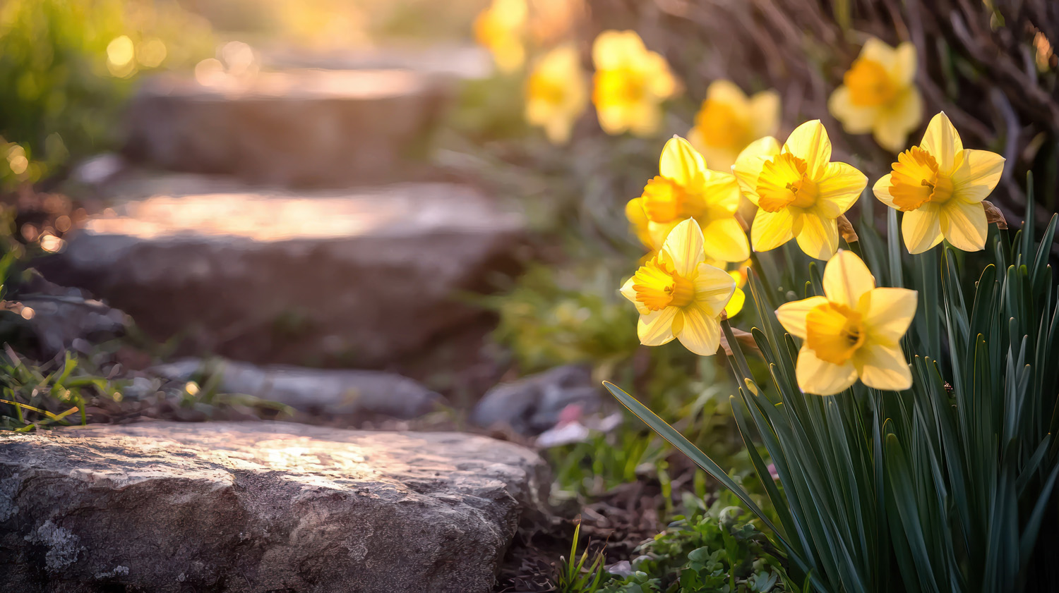 Stepping Stones and Daffodils