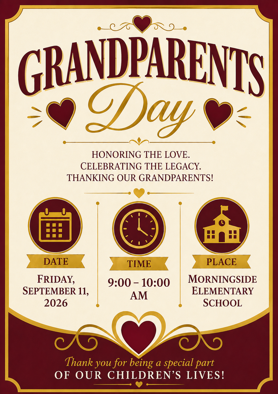 Grandparent's Day 2026 is on September 11th from 9-10