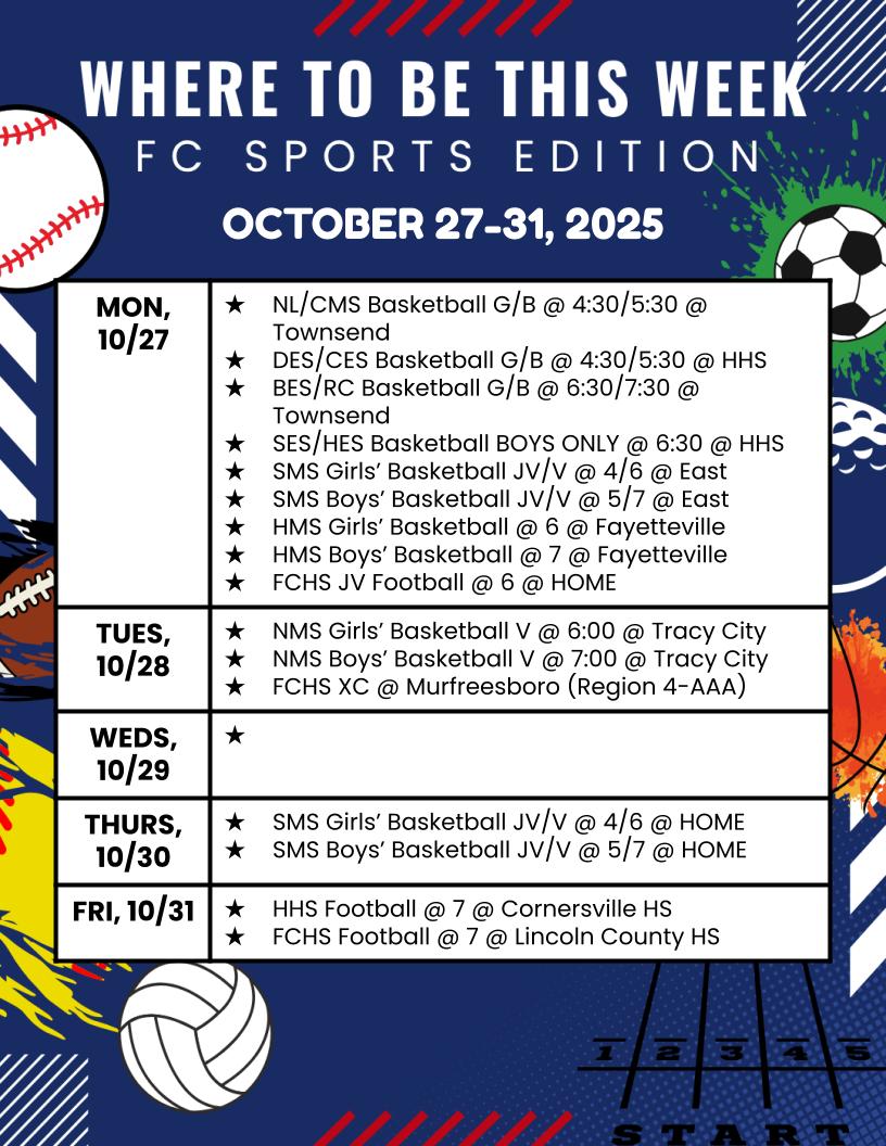 Franklin County Where to be this week sports edition