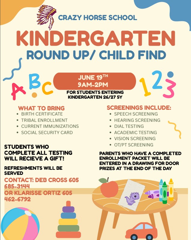 Kindergarten Round Up June 19th