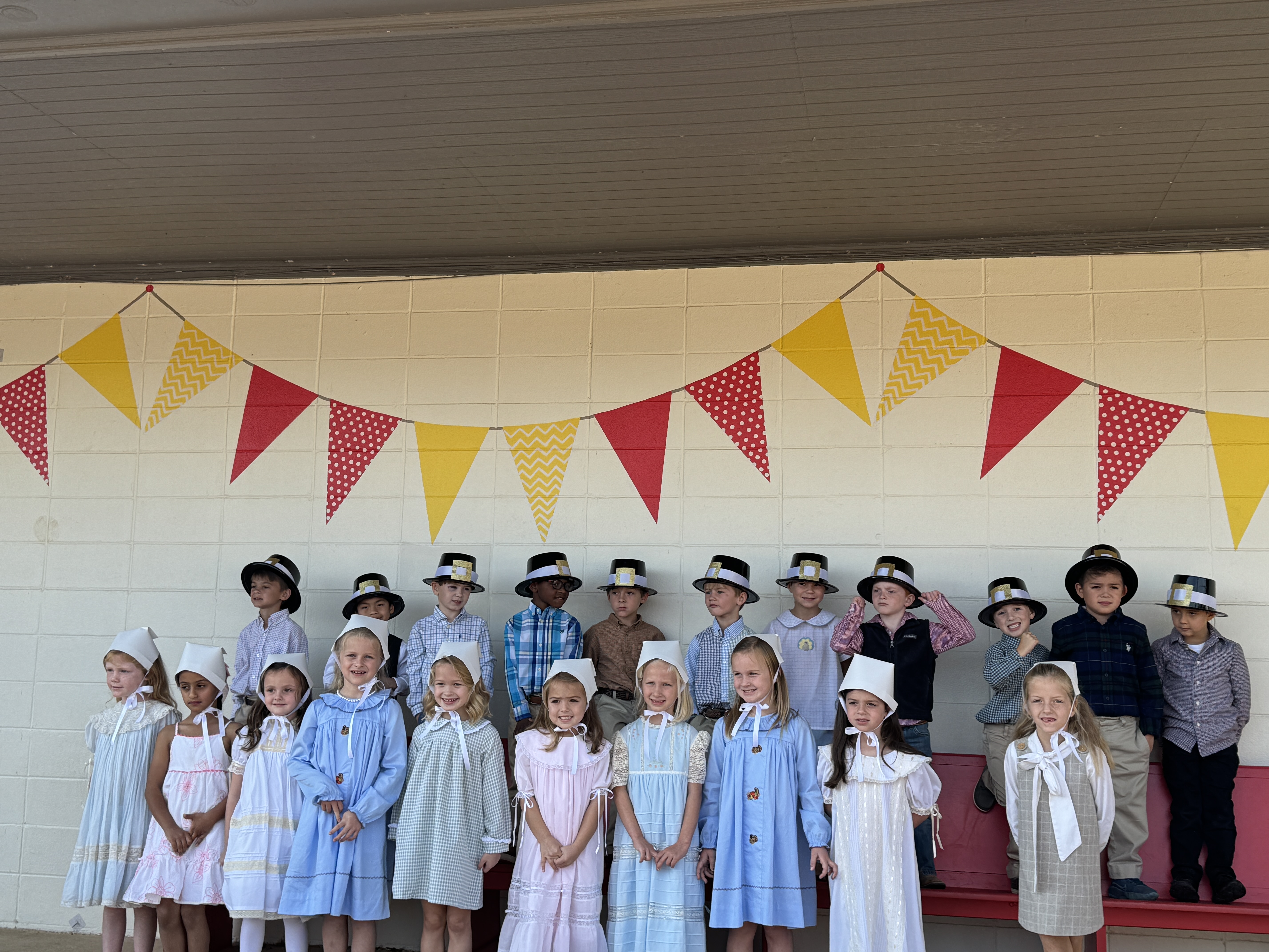 Kindergarten Class dressed for Thanksgiving Program 2025