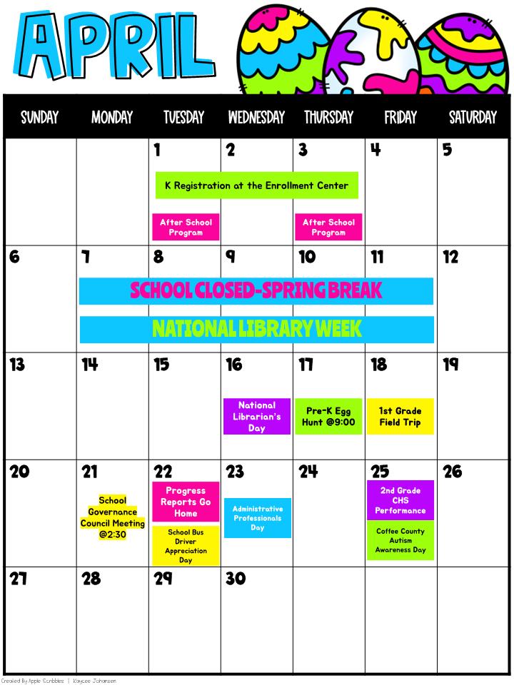 APRIL CALENDAR (ENGLISH)