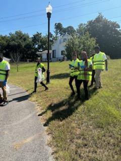 Law & Public Safety & Educator Prep Doing Community Service Cleaning the Campus of HSHS/Juniors and Seniors Community Service