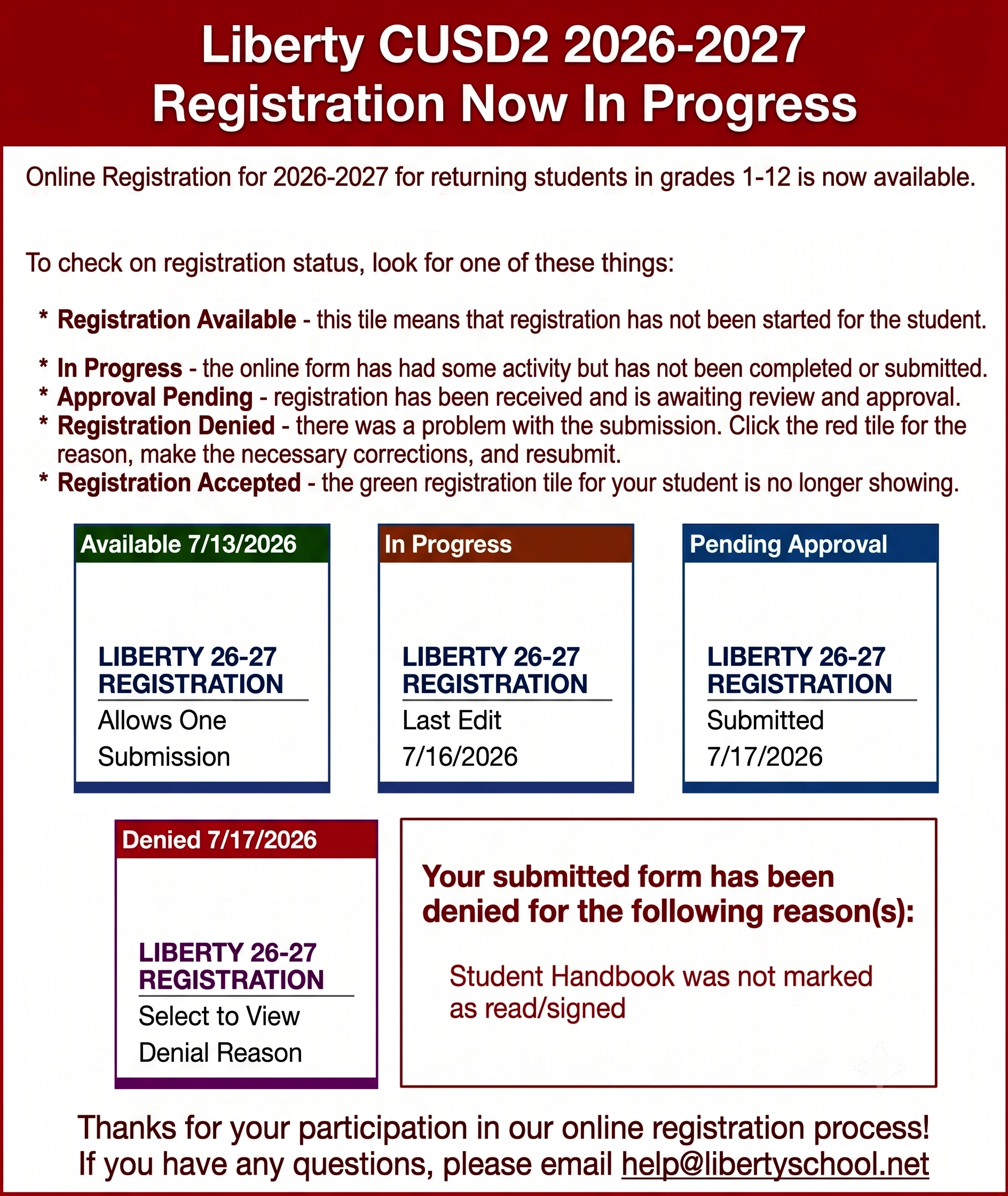Registration Status