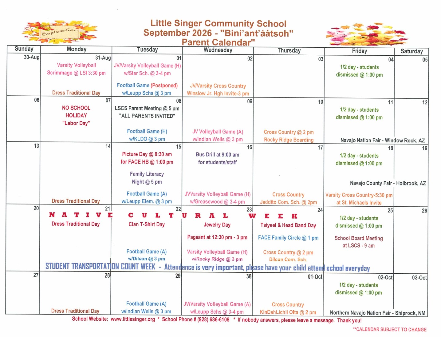 September Calendar