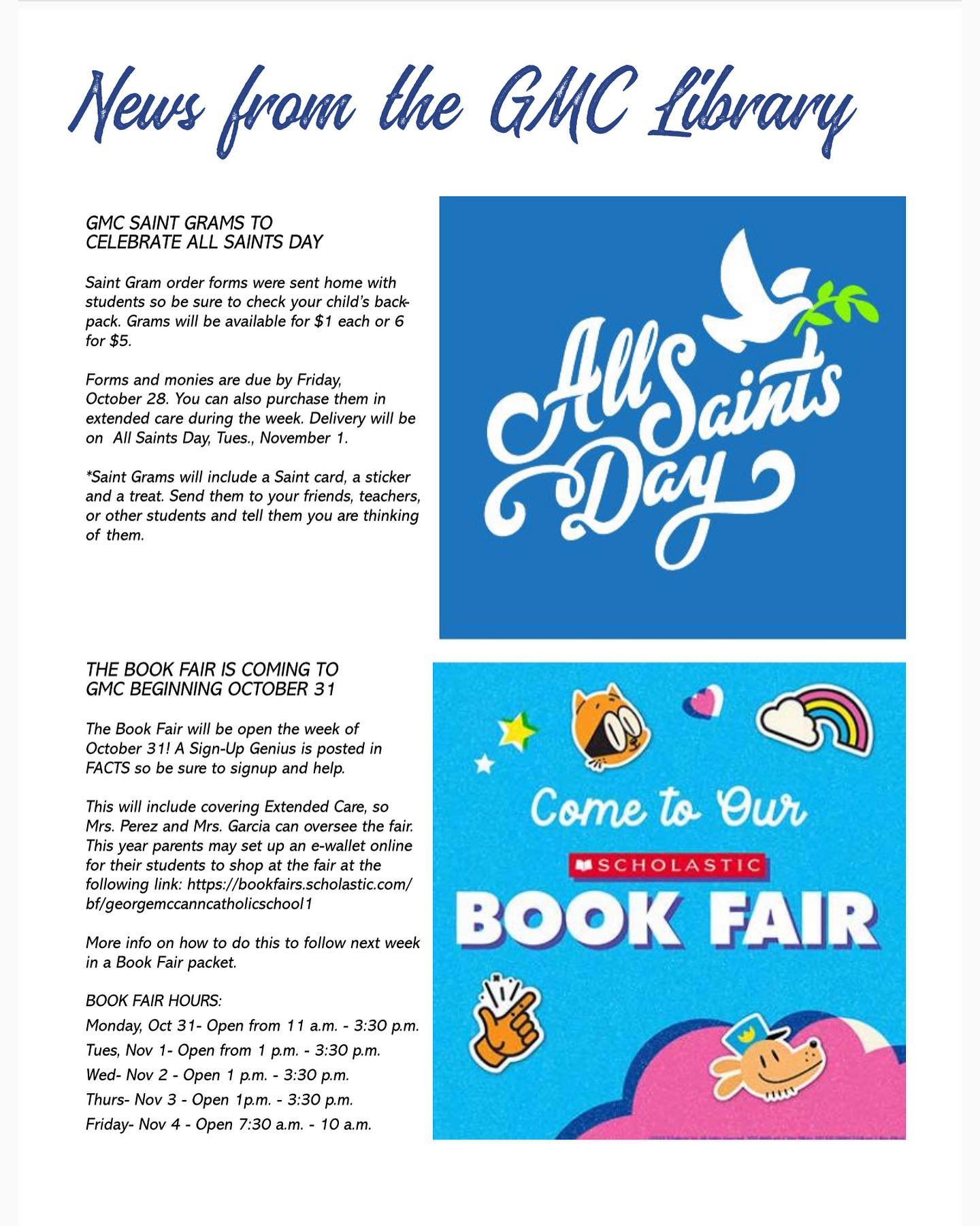 All Saints Day and Book Fair