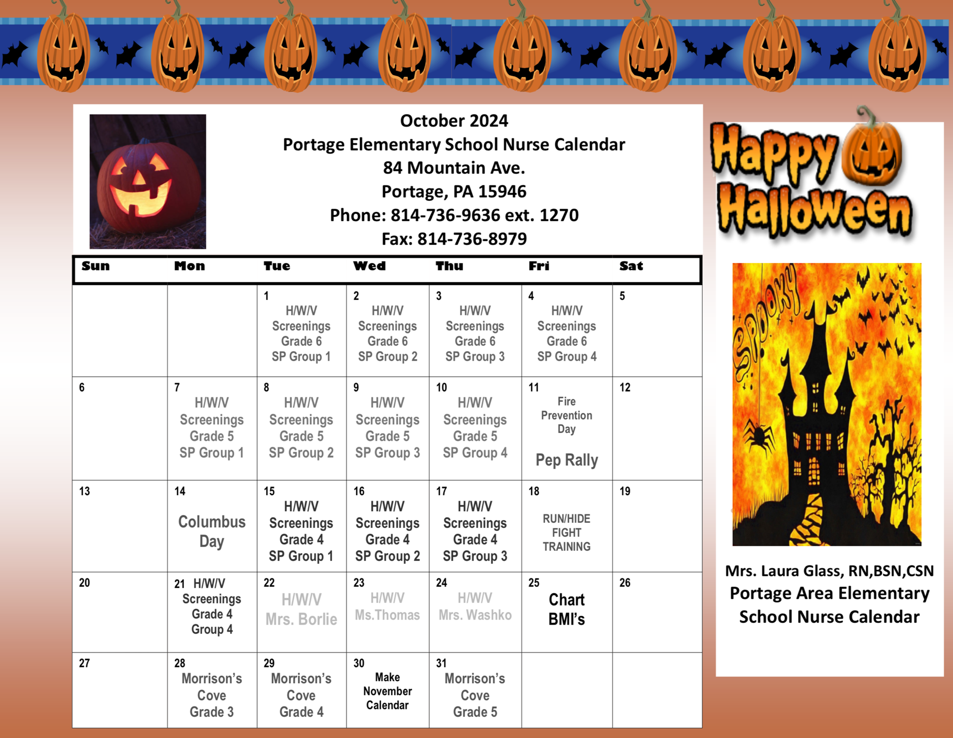 October Calendar