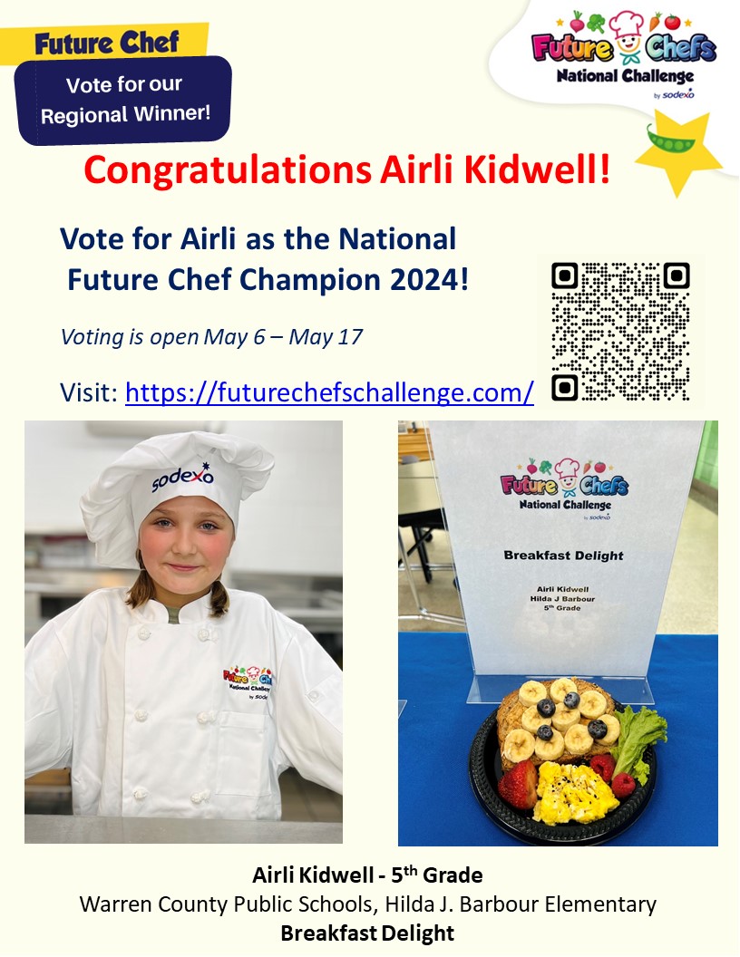 Vote for Airli Kidwell for the Future Chef Champion! 