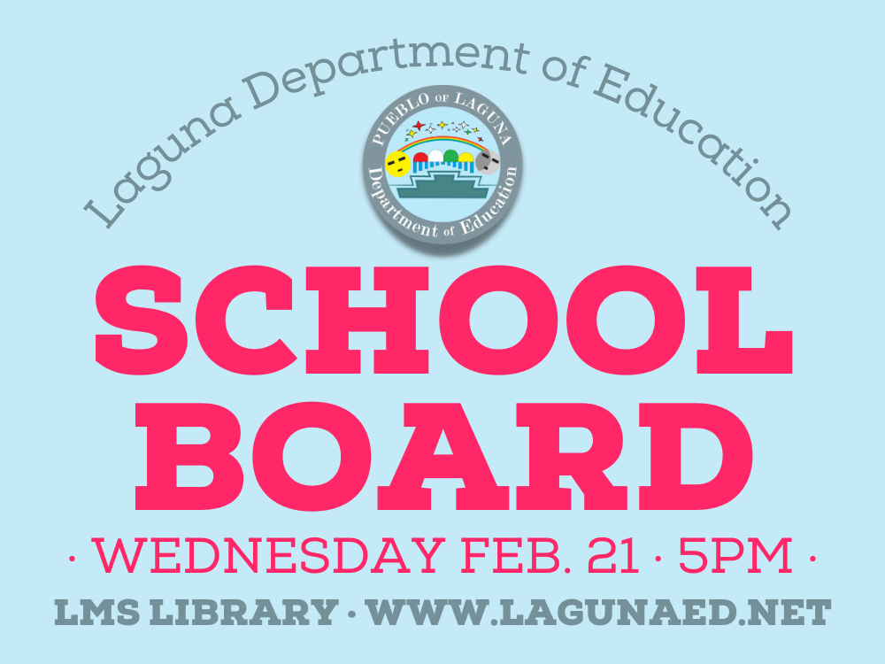 School Board Meeting · Wednesday, February 21st · LMS Library at 5pm