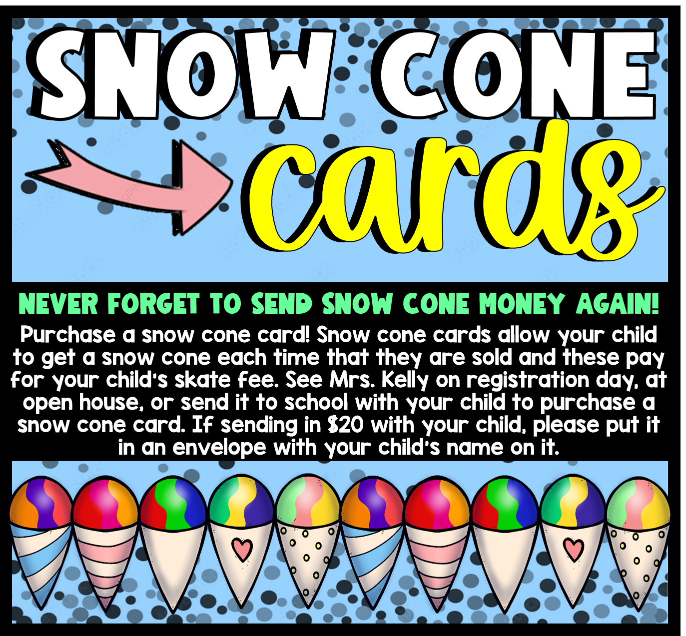 snow Cone Cards snow Cone Cards