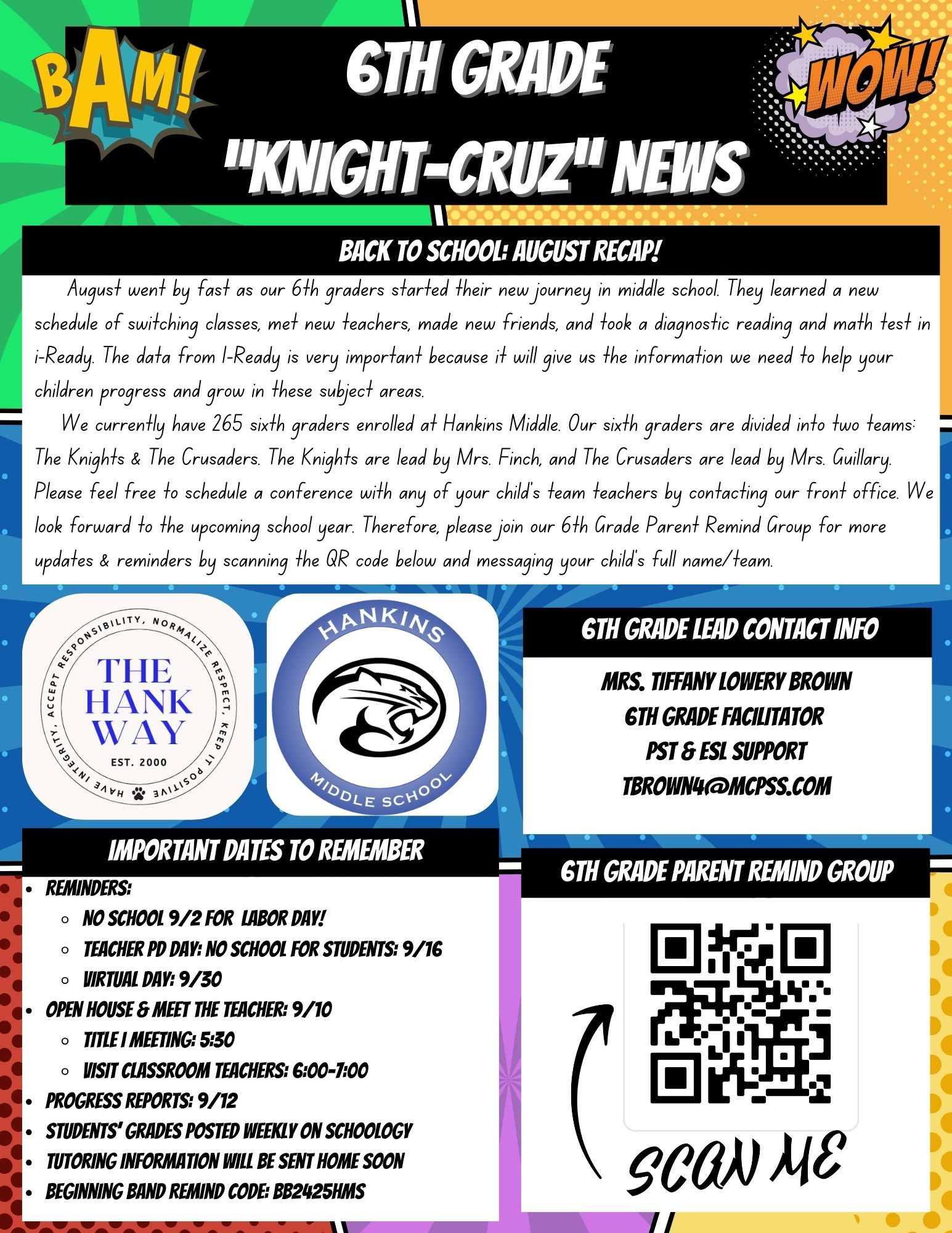 6th grade newsletter