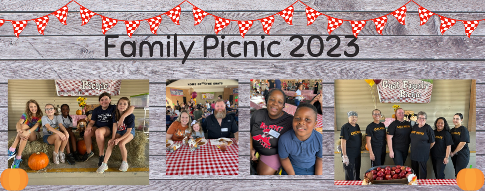Students and their families enjoying Family Picnic. 