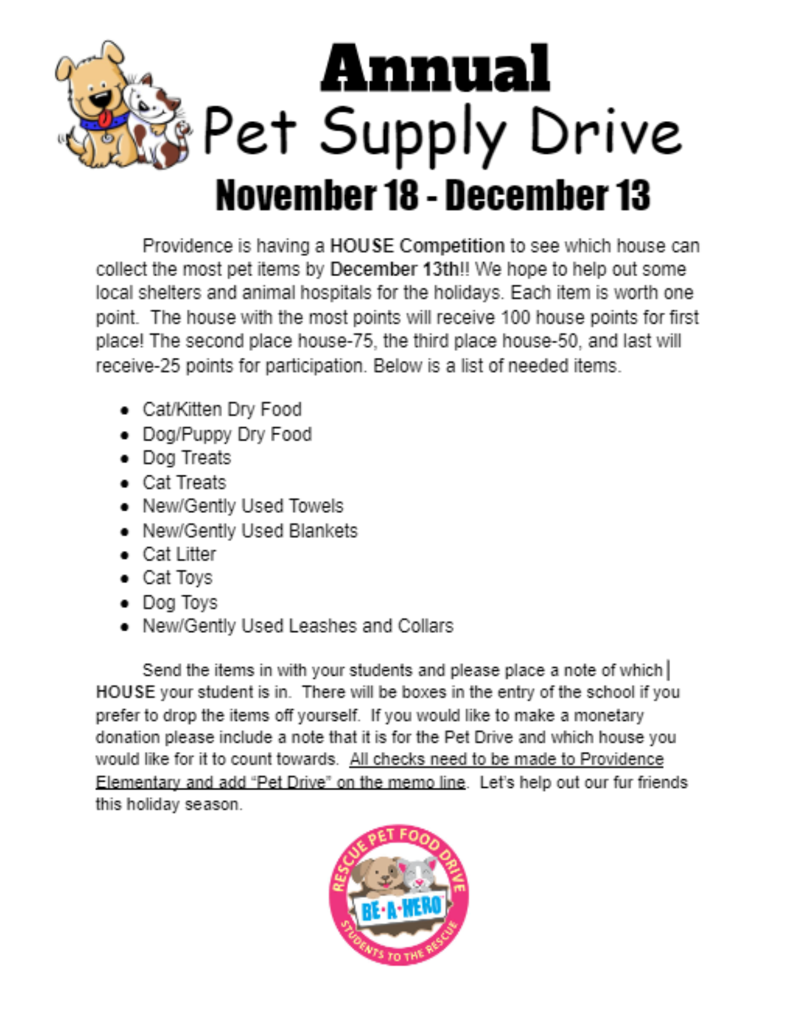 Pet Supply Drive Flyer