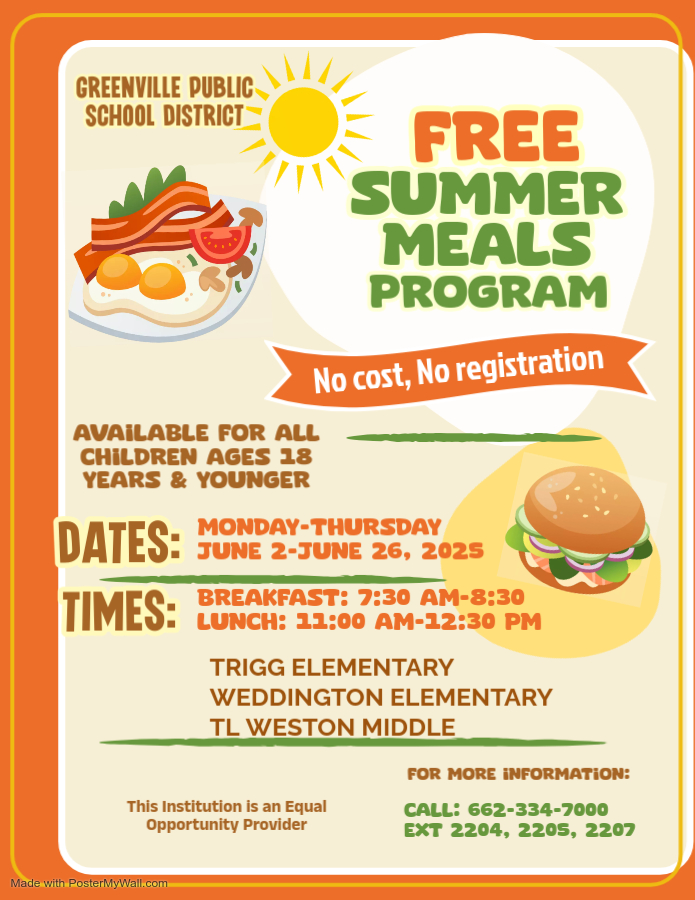 GPSD FREE SUMMER FEEDING MEAL PROGRAM, Monday-Thursday, June 2-June 26, 2025 GPSD FREE SUMMER FEEDING MEAL PROGRAM, Monday-Thursday, June 2-June 26, 2025