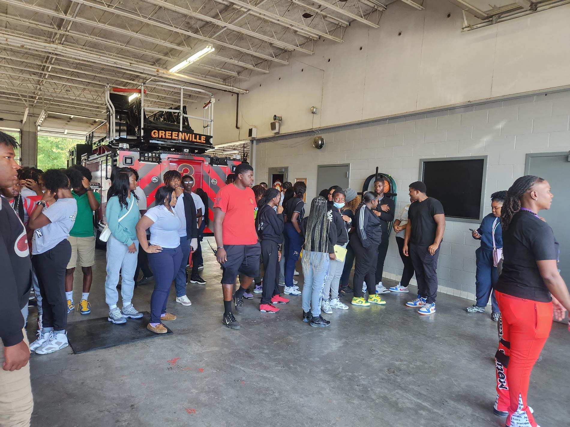 Ms. Latoyia Cross and the Law Public Safety students visit to the Greenville Fire Department. 