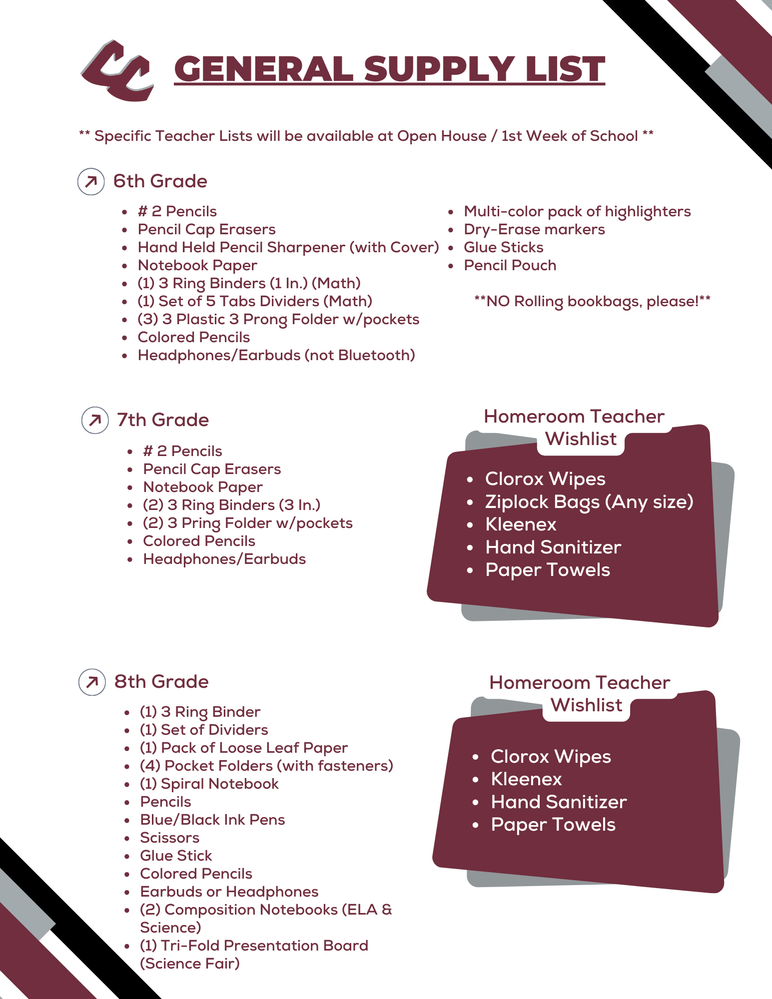 2025 supply list
