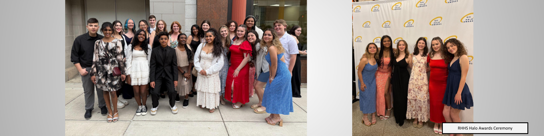 RHHS students take some group shots at the Halo Awards Ceremony