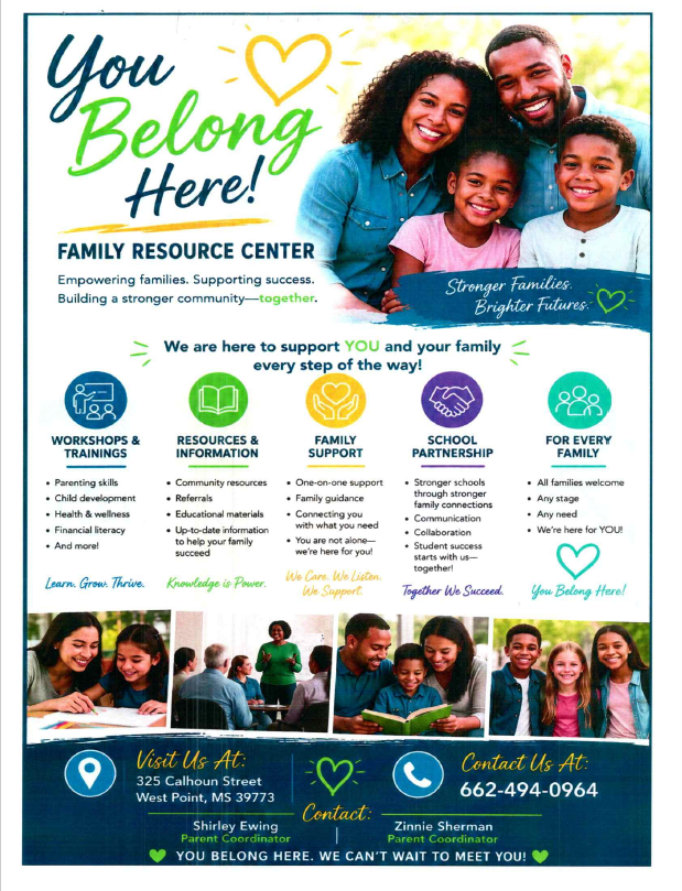 WPCSD Family Resource Center announcement flyer