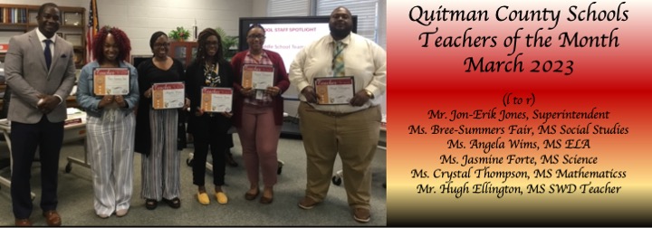 Middle School Teachers March 2023 Teachers of the Month