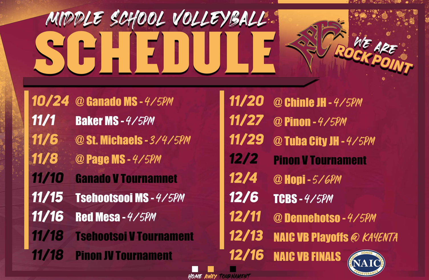 MS Volleyball Schedule
