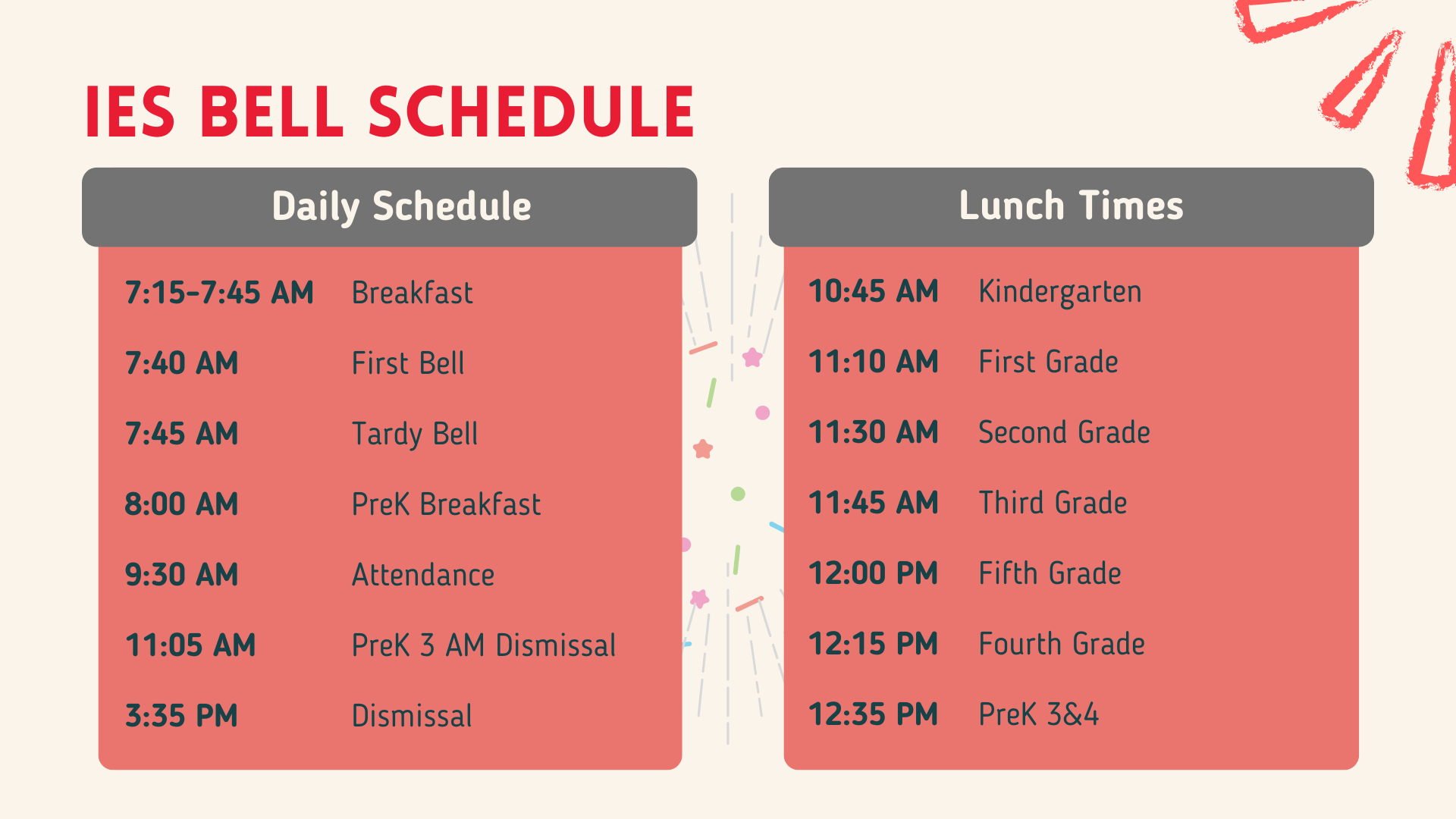 bell schedule