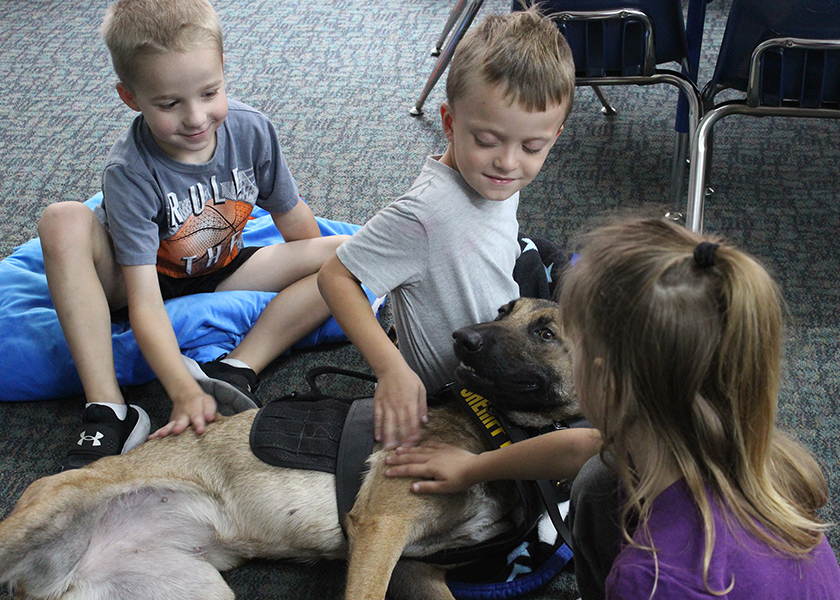 K-9 Diva and students