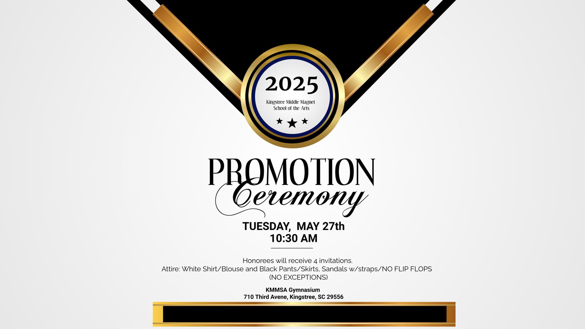 2025 Promotion Ceremony Tuesday May 27 2025 - 10:30 AM
