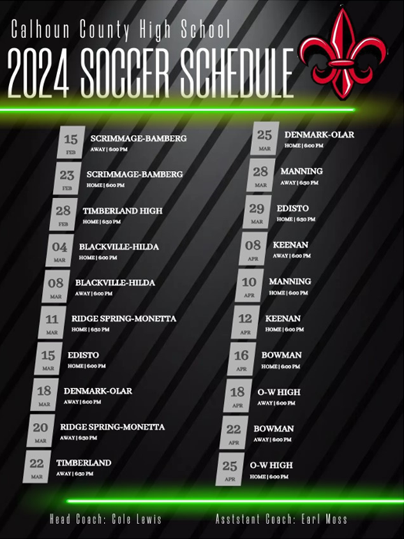 2024 Soccer Schedule