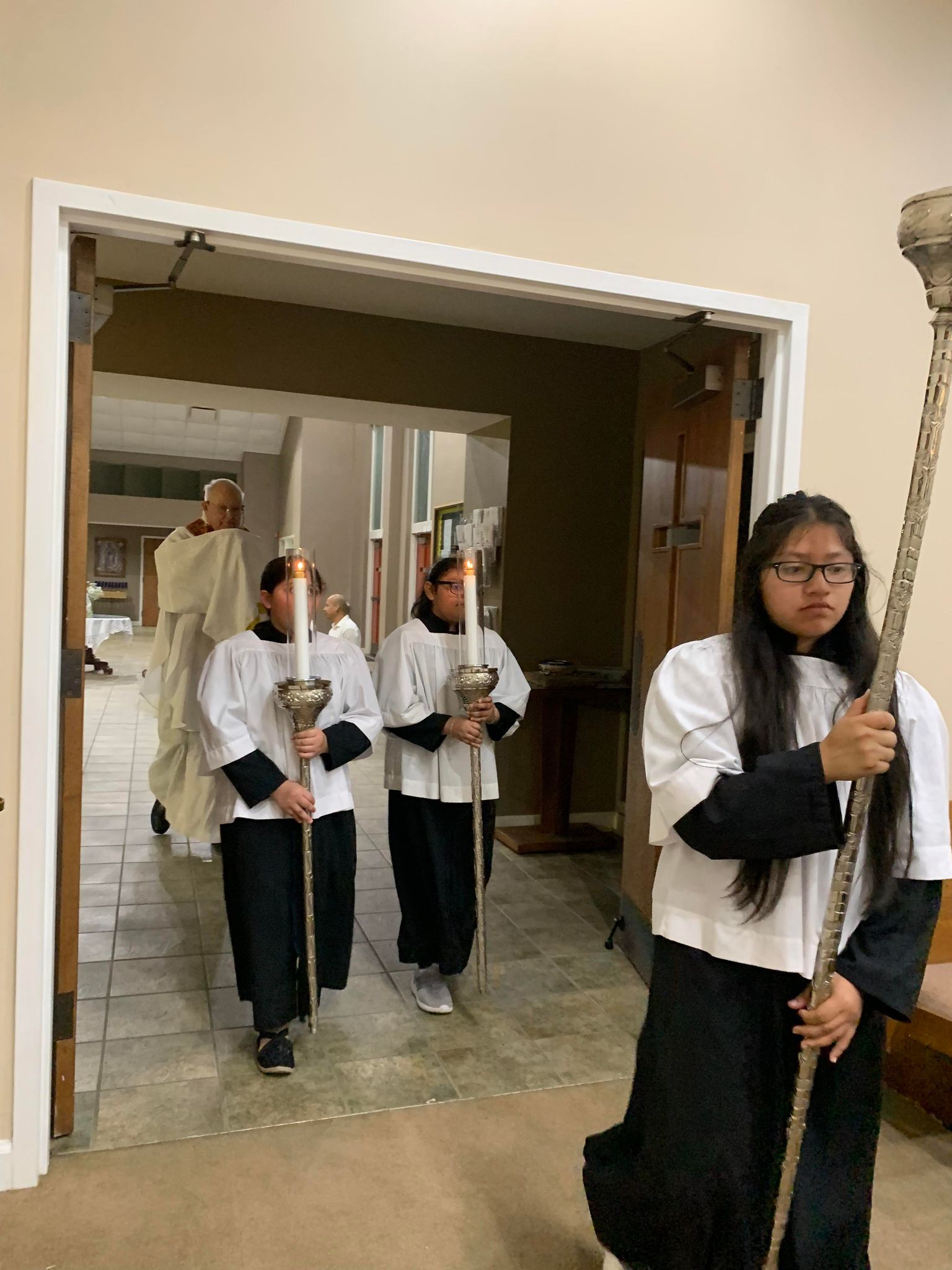 Eucharistic procession from the chapel