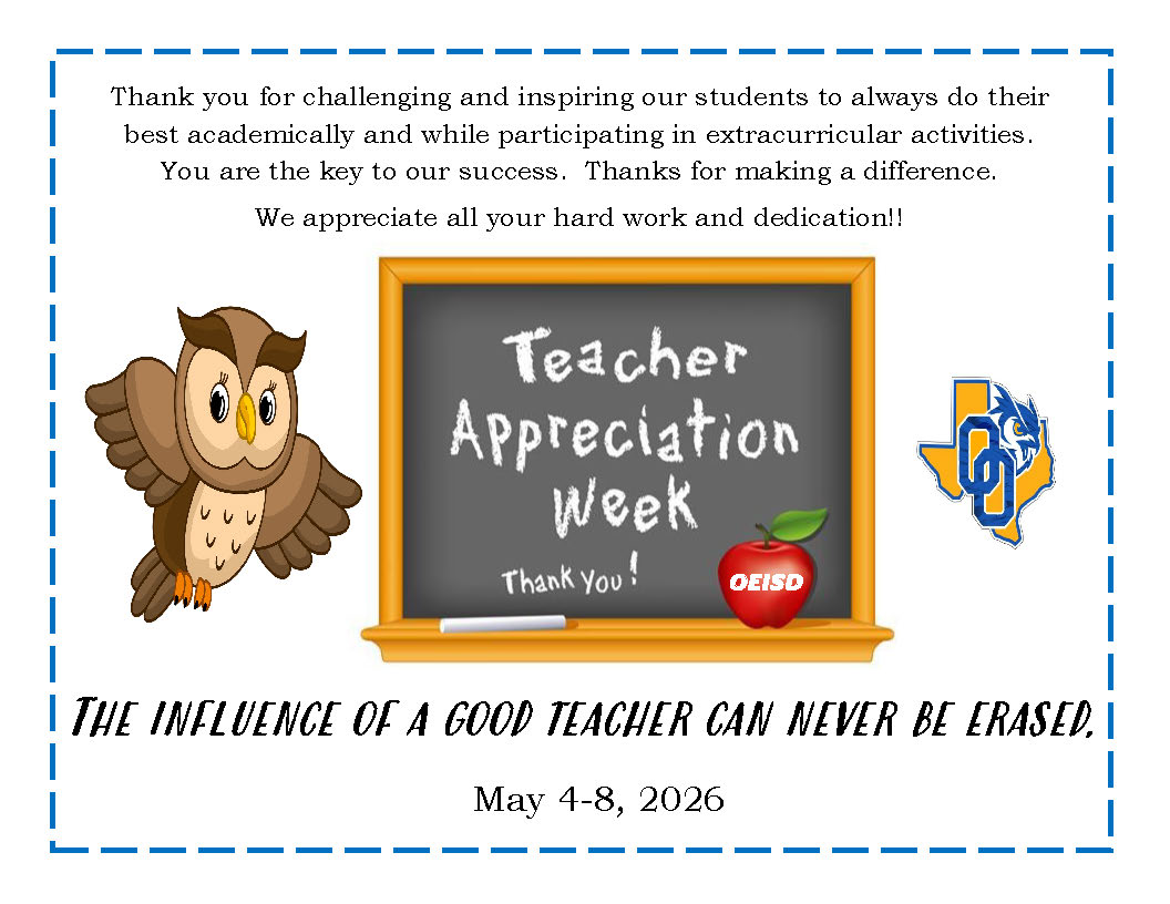 Teacher Appreciation May 4, 2026