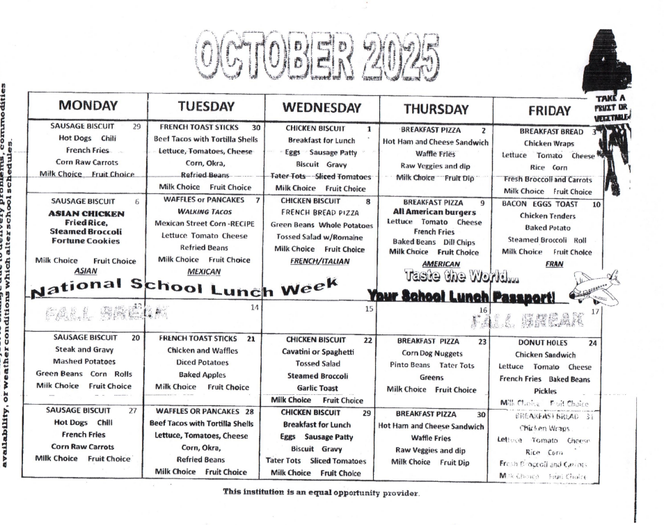 October Menu