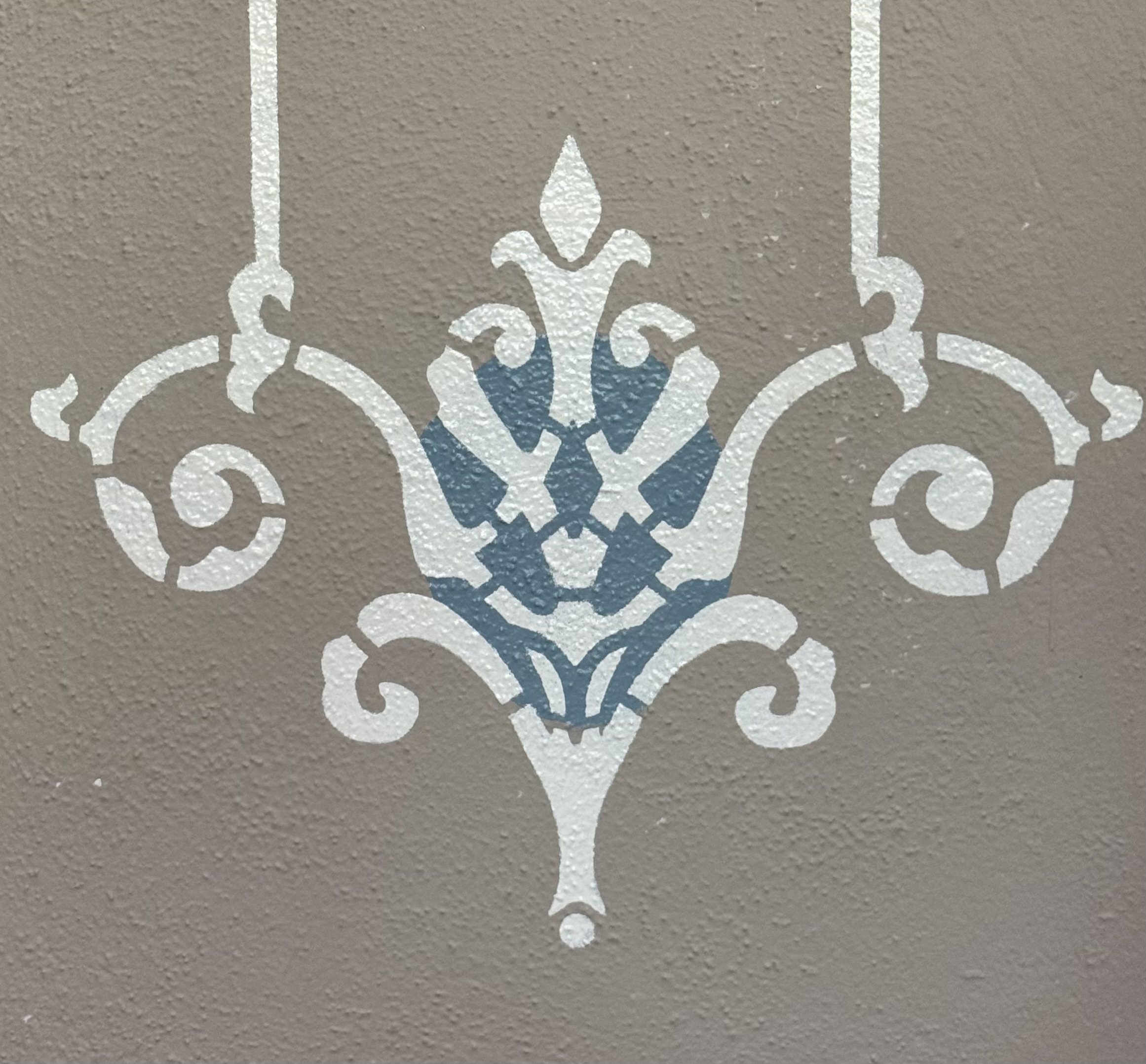 Stencil on pilaster