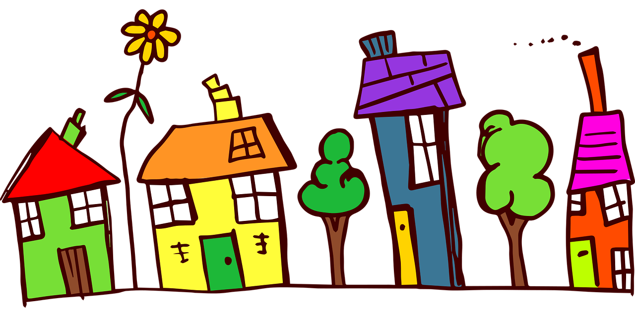 illustration of neighborhood street