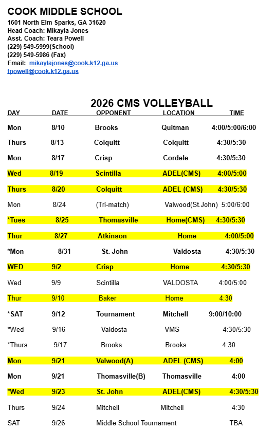 Schedule 