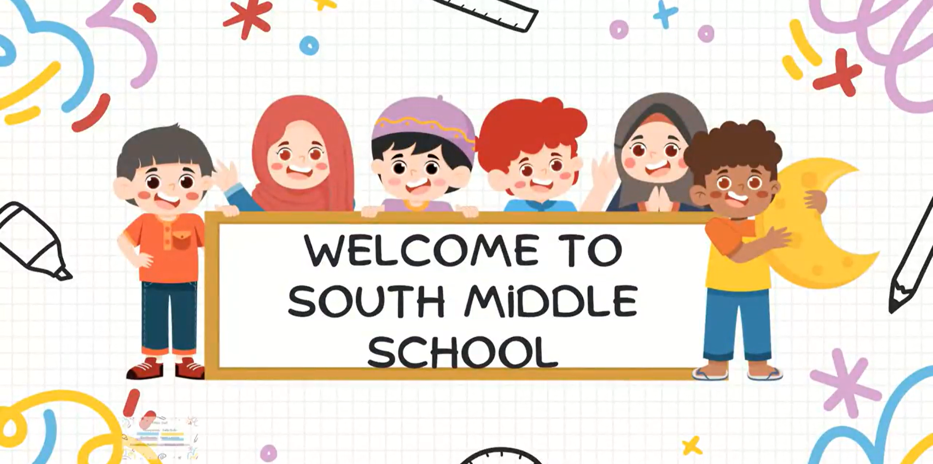 Kids holding Welcome to South SIgn