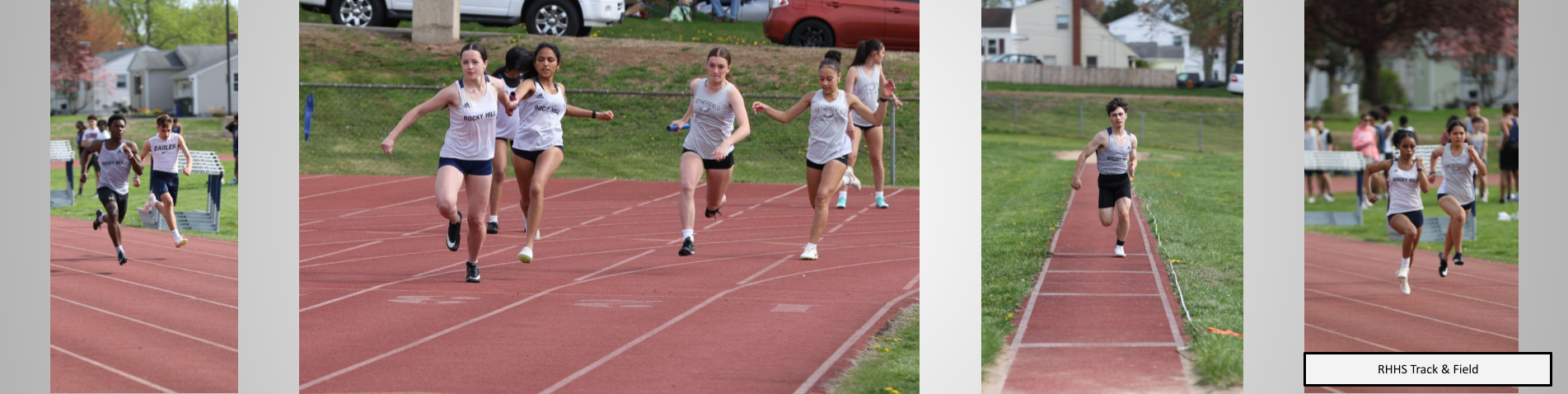 Student athletes competing in track and field