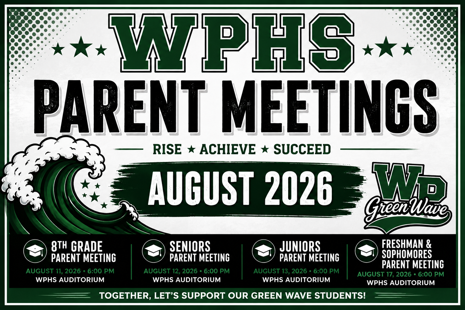 West Point High School Parent Meetings for the 2026–2027 school year