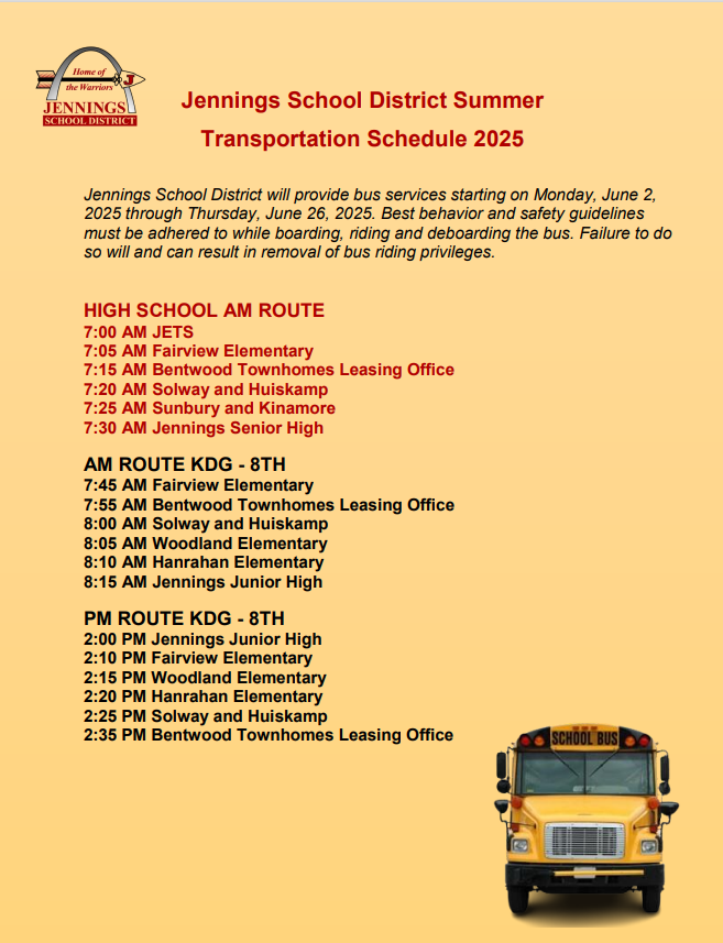 ESY Bus Schedule 2025
