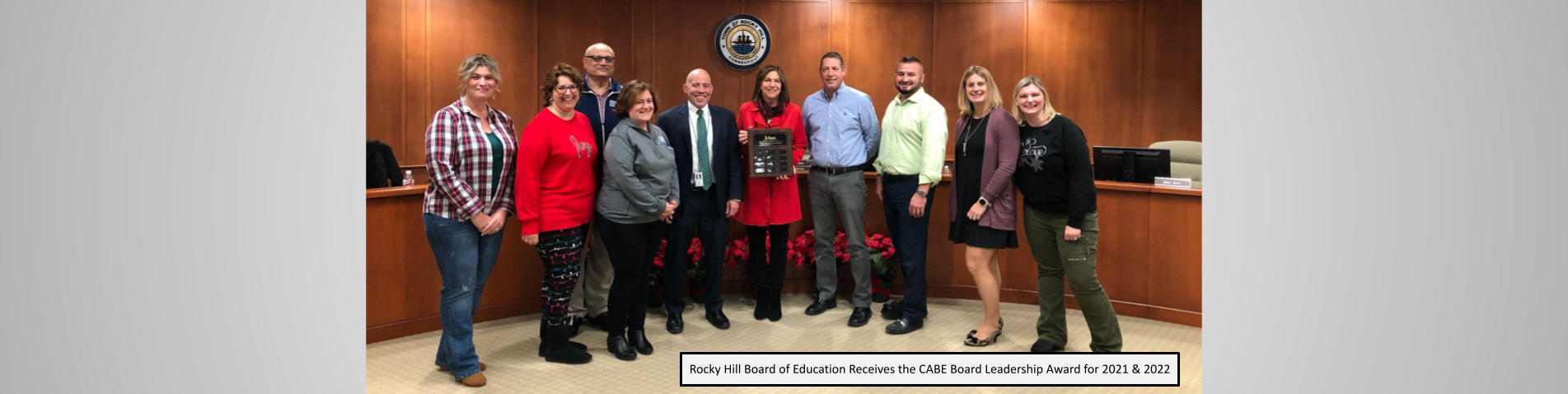 Rocky Hill Board of Education Receives the CABE Board Leadership Award for 2021 & 2022