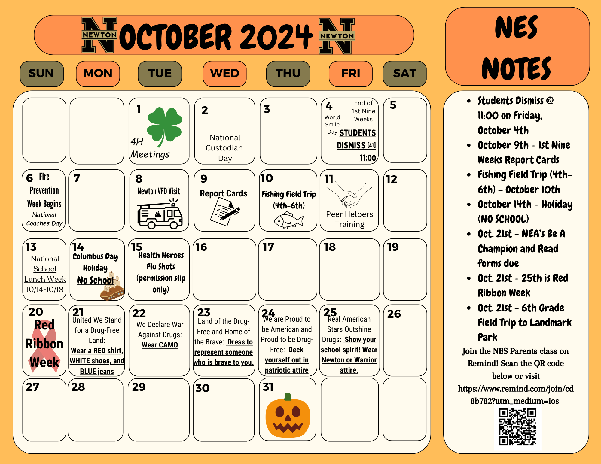 October Calendar