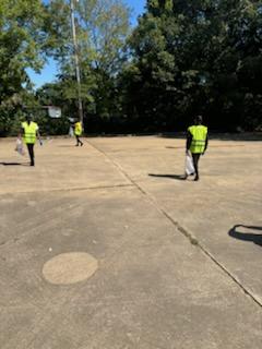 Law & Public Safety & Educator Prep Doing Community Service Cleaning the Campus of HSHS/Juniors and Seniors Community Service