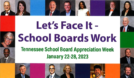 Tennessee School Board Appreciation Week January 22-28-2023