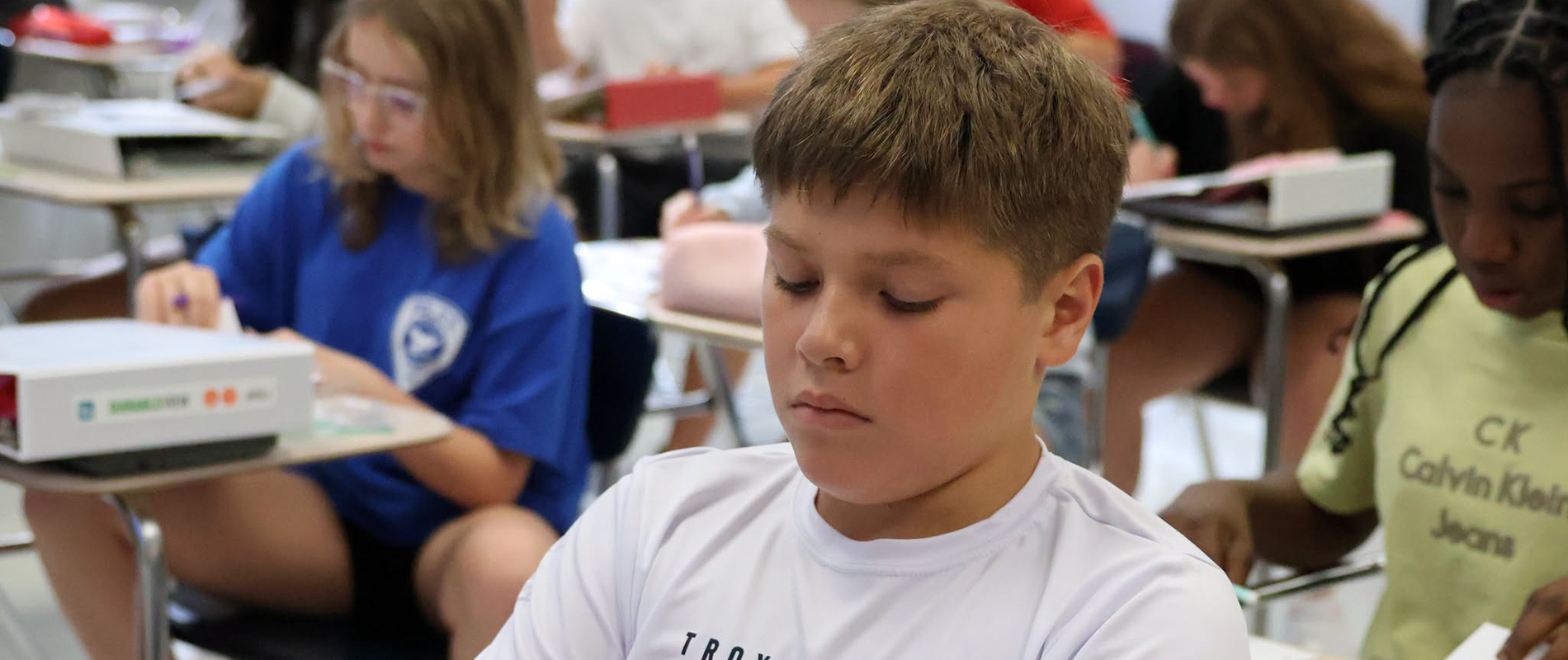 Students sitting at desks