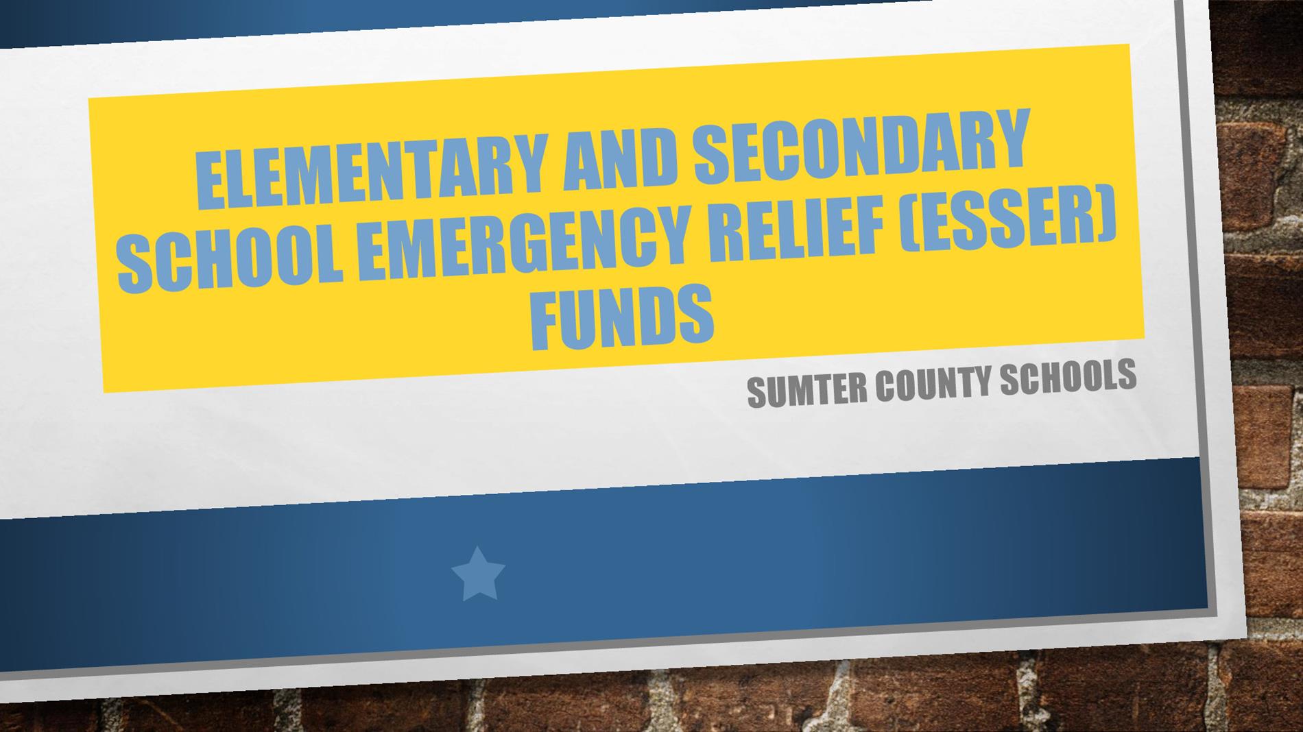ELEMENTARY AND SECONDARY SCHOOL EMERGENCY RELIEF (ESSER) FUNDS