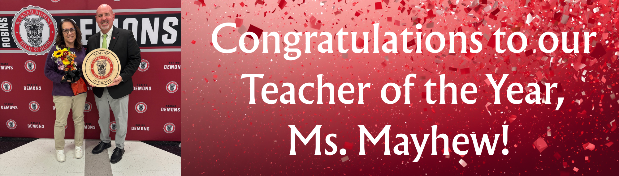 Congratulations to Ms. Mayhew!