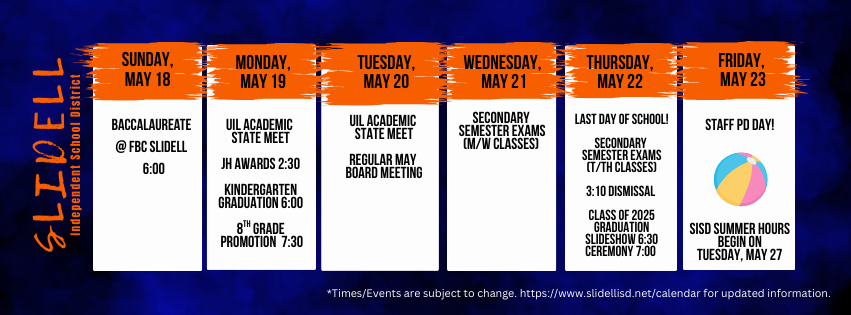 weekly schedule