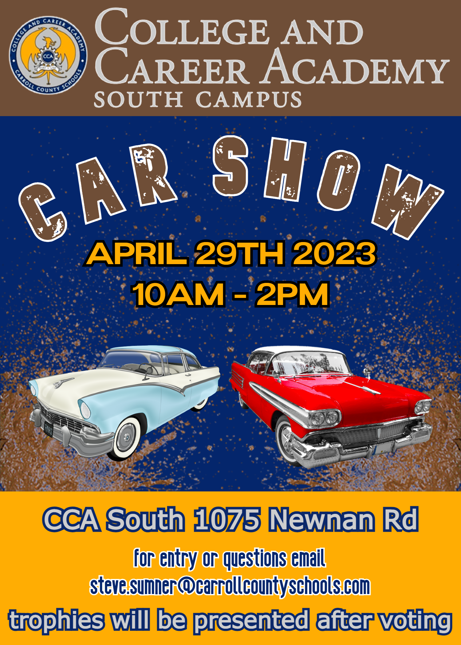CCA Car Show April 29th from 10am-2pm