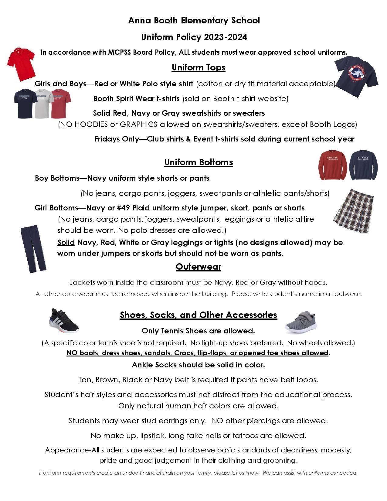 BOOTH UNIFORM POLICY