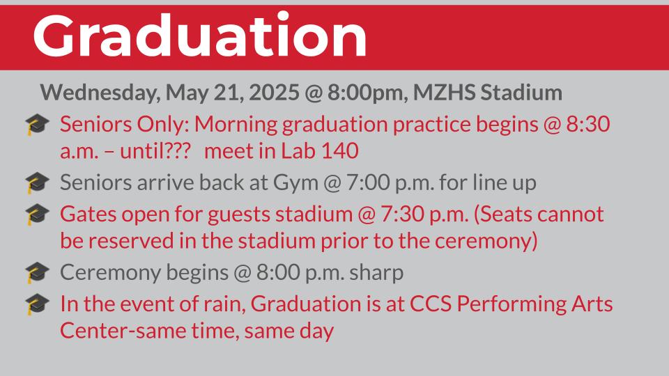 Graduation information