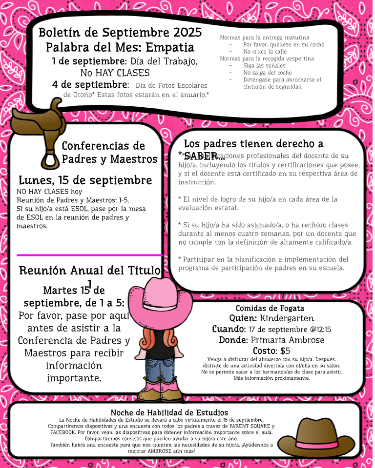September Spanish Newsletter